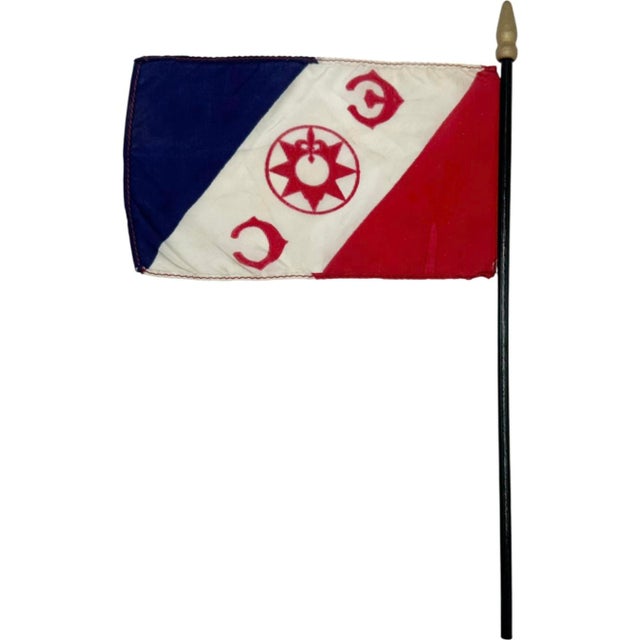 Mid 20th Century Vintage the Explorers Club Desk Tabletop Flag 11"h For Sale - Image 5 of 15