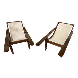 Great Pair of Vintage Mahogany Planters Chairs For Sale