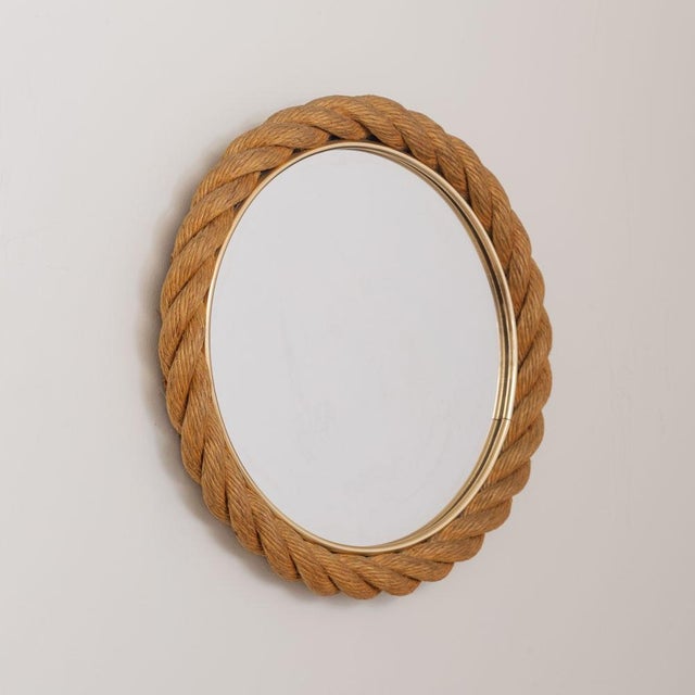 Adrien Audoux and Frida Minet 1960s French Rope Mirror in the Style of Audoux Minet For Sale - Image 4 of 9