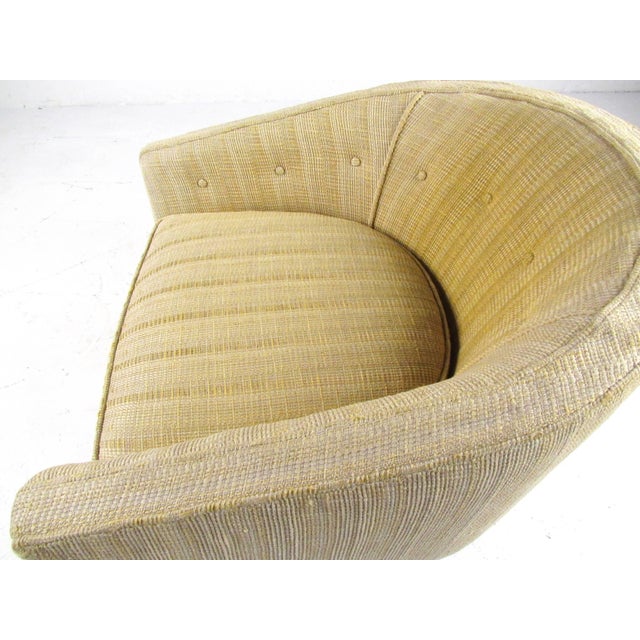 Light Yellow 1960s Mid-Century Barrel Back Club Chair For Sale - Image 8 of 11
