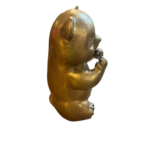MCM Brass Panda Statue Figurine For Sale In Chicago - Image 6 of 17