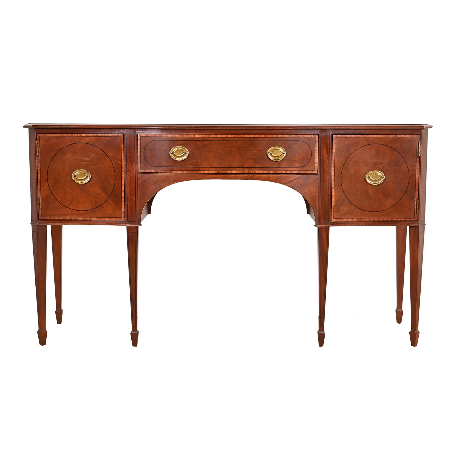 Baker Furniture Federal Inlaid Mahogany Sideboard Credenza | Chairish