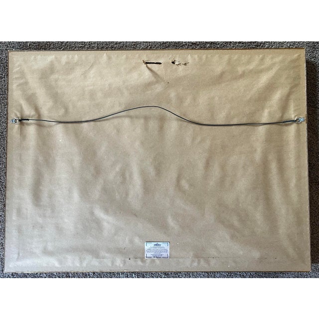 Pumpkin Vintage Original Large Framed Pastel of a Tiger in Safari For Sale - Image 8 of 9