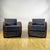 Art Deco Armchairs in Walnut Burl and Navy Blue Striped Velvet, 1930s, Set of 2 For Sale - Image 3 of 9