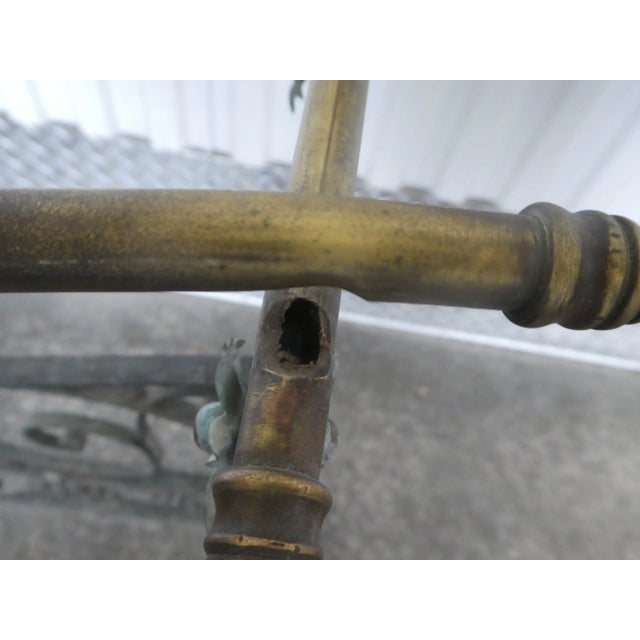 Late 19th Century 19th Century French Faux Bamboo Brass and Wrought Iron Blanket Stand For Sale - Image 5 of 8