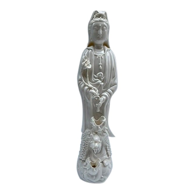 Blanc De Chine Guanyin Statue For Sale