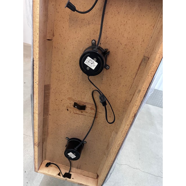 2000 - 2009 Modern Drexel Style Pine Wood Glass Mirror Three Unit Lighted Vitrine Display Cabinet China Case Etageres, Attributed For Sale - Image 5 of 7