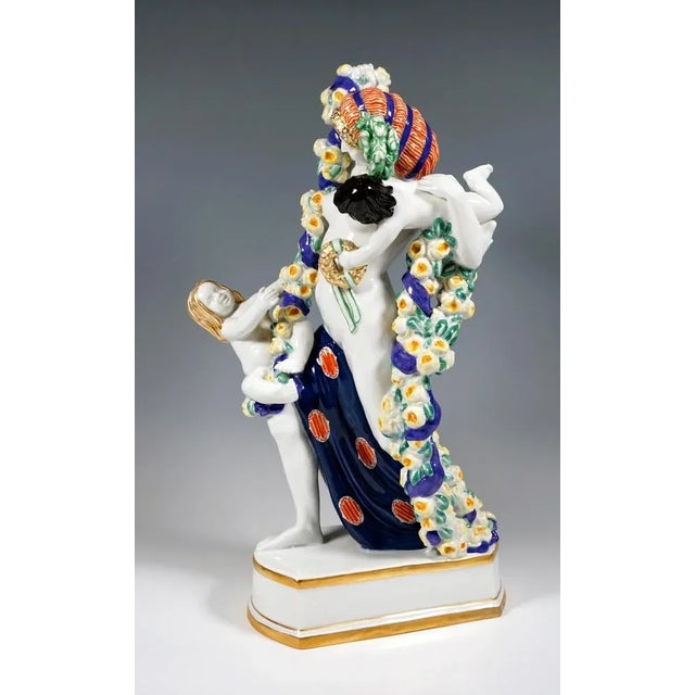 Large Art Nouveau Meissen Figure Flora with Cupids by Emmerich Oehler, 1913 For Sale - Image 6 of 13