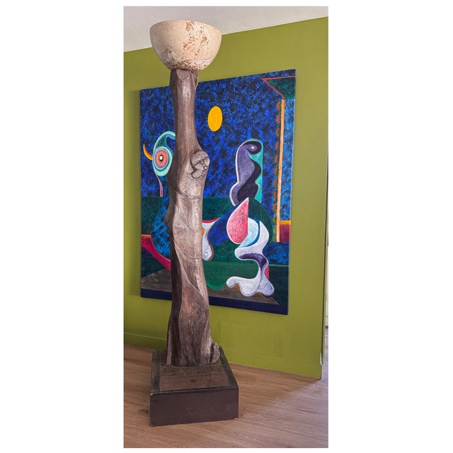 1990s Nicole Bridier, The Zézé Player, Direct-Carved Sculpture, 1992–93, 250CM Tall For Sale - Image 5 of 10