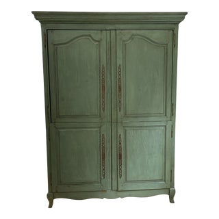 The Sterling Collection Green Armoire For Sale
