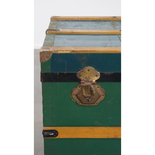 Large Antique Travel Chest with Handles, Early 1900s For Sale - Image 13 of 16