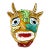 Mustard-Colored Clay Devil/Diablito Mask From Ocumicho - 8" H X 7" W X 4" D For Sale