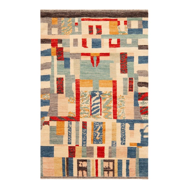 Nazmiyal Collection Small Modern Swedish Geometric Rug For Sale