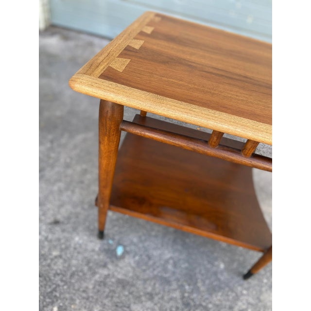 Mid Century Modern ‘Acclaim’ Square Side Table With Curved Lower Shelf | AltaVista Lane Furniture For Sale - Image 10 of 13