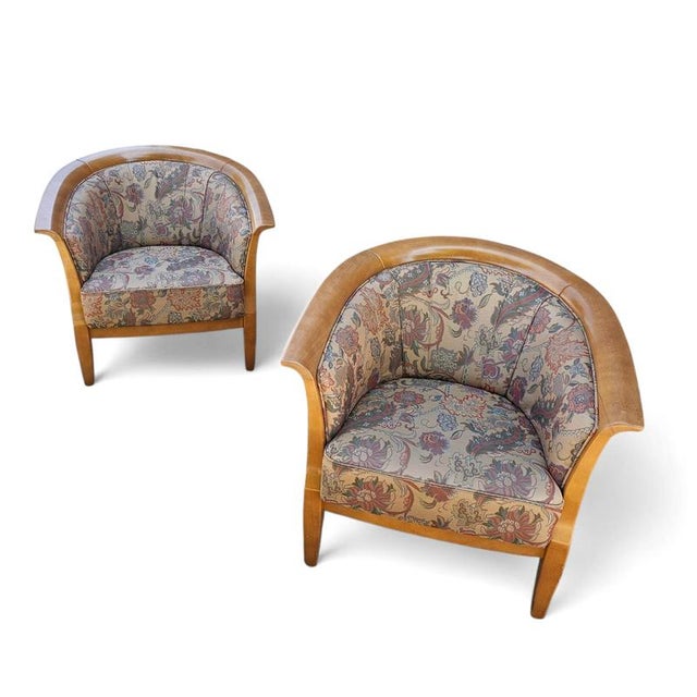 Vintage Chairs with Floral Fabric, 1980s, Set of 2 For Sale - Image 13 of 14