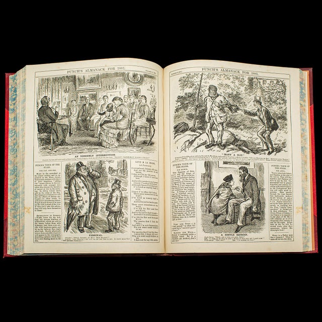 Scarlet Antique Punch Book, Almanac Compendium, English, Humour, Illustrated, Victorian For Sale - Image 8 of 12