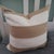 Ryan Studio 22" x 22" Pillow Ivory Taupe Striped Linen with 100% waterfowl Feather Insert made in USA New unused Pillow...