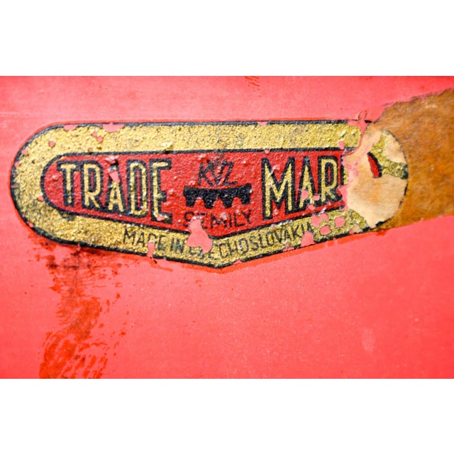 Red Fiberglass Dining Chairs from KVZ Semily, 1950s, Set of 4 For Sale - Image 8 of 9