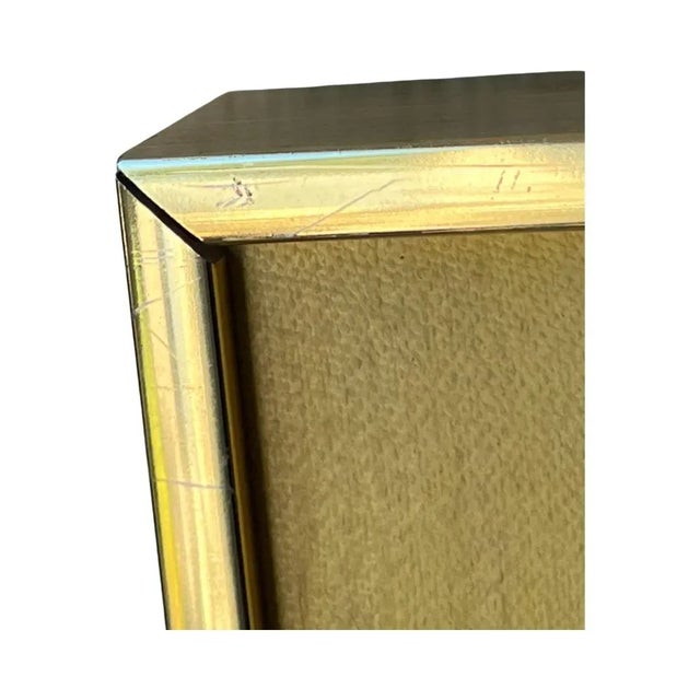 Vintage Mid Century Postmodern 1970s Large Leopard Oil Painting Brass Frame Cat For Sale In Palm Springs - Image 6 of 9