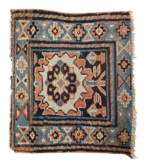 Antique Bagface Kurdish Square Rug Mat - 1'8" X 2'