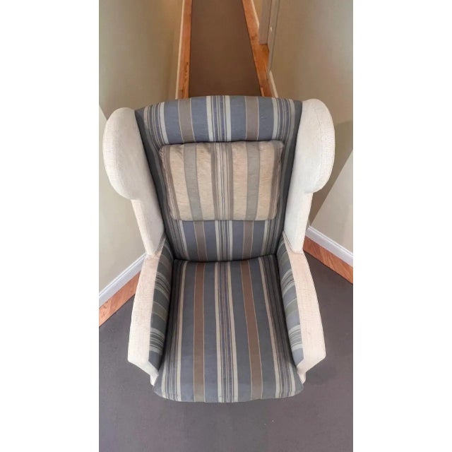 2000 - 2009 2000s Custom Made Wingback Chair For Sale - Image 5 of 12