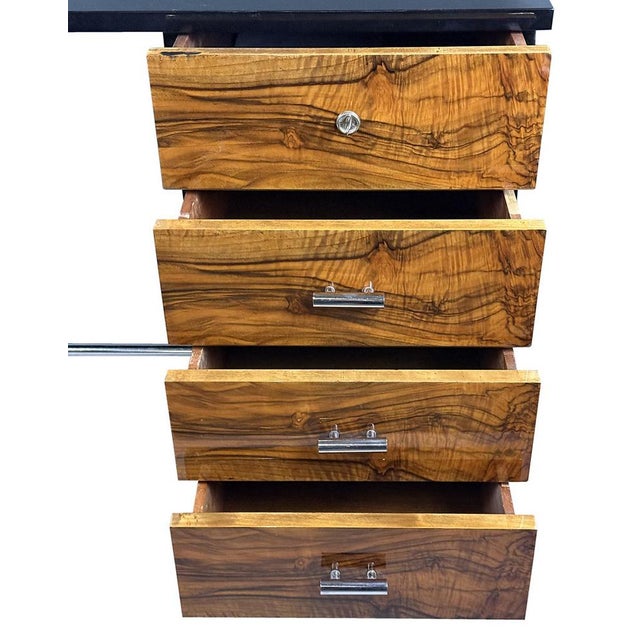 Black Art Deco Model H-180 Writing Desk by Jindřich Halabala, 1930s For Sale - Image 8 of 12