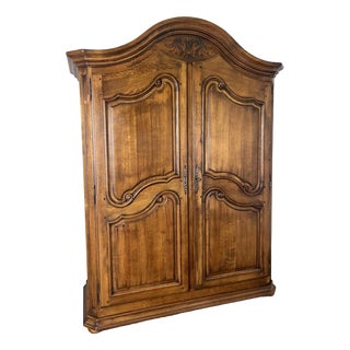 Vintage French Oak 2-Door Wardrobe For Sale