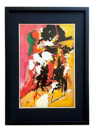 Hans Hofmann Vintage 1976 1st Edtn Mid Century Modern Abstract Expressionist Framed Lithograph Print " Effervescence " 1944