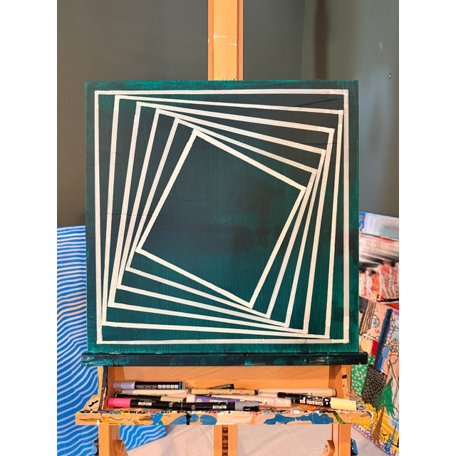 Modern Modern Op Art Original Painting For Sale - Image 3 of 4