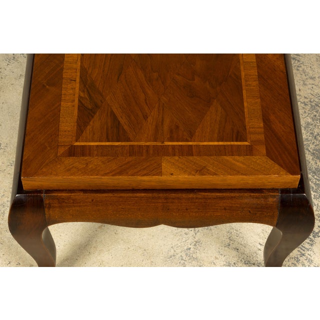 1940s French Art Deco Walnut Parquetry Coffee Table For Sale - Image 10 of 15