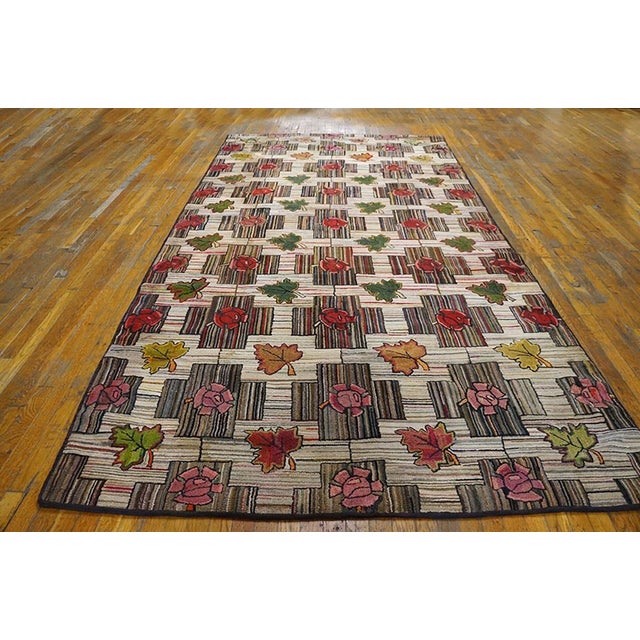Early 20th Century American Hooked Rug ( 5'10" x 11'10" - 178 x 360 ) American Hooked Rugs Contemporary American Hooked...