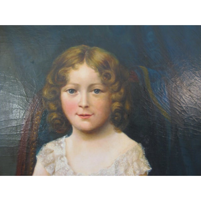 Portraiture Antique Portrait of Young Girl With Daisies Painting For Sale - Image 3 of 5