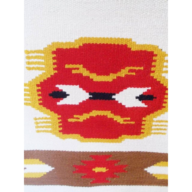 Textile Mid-Century Hungarian Folk Art Handwoven Textile Wall Hanging, 1960s For Sale - Image 7 of 10