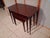 Wood Vintage Mid Century Modern Nesting Tables Set of Three Mahogany With Mahogany Laminate Tops. For Sale - Image 7 of 17