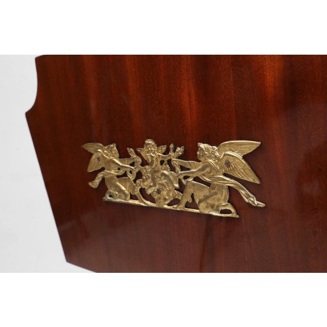 Brown Magazine Rack with Messing Decorations and Feet, France, 1950s For Sale - Image 8 of 12