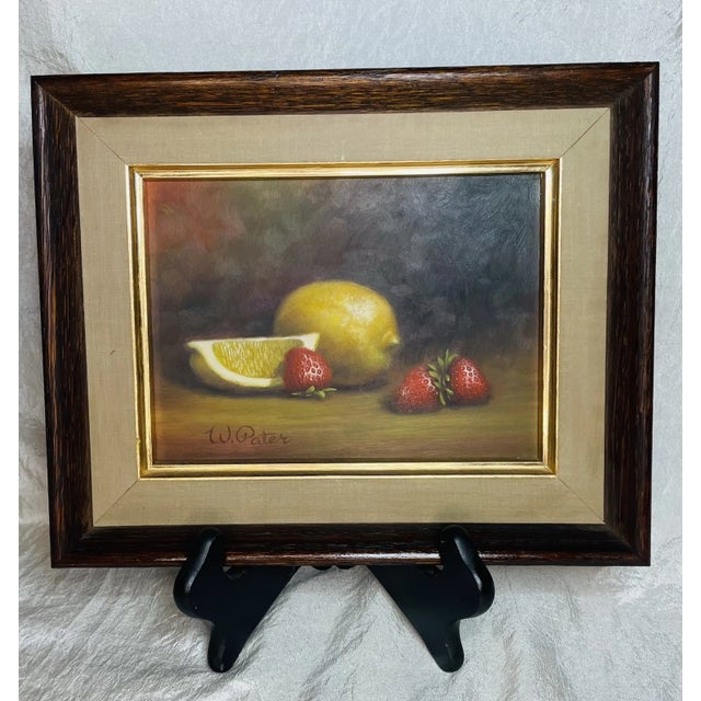 Brown Mid 20th Century Signed W. Pater Still Life Oil Paintings – Citrus Zest and Harvest Bounty - Two Paintings Sold as a Pair For Sale - Image 8 of 11