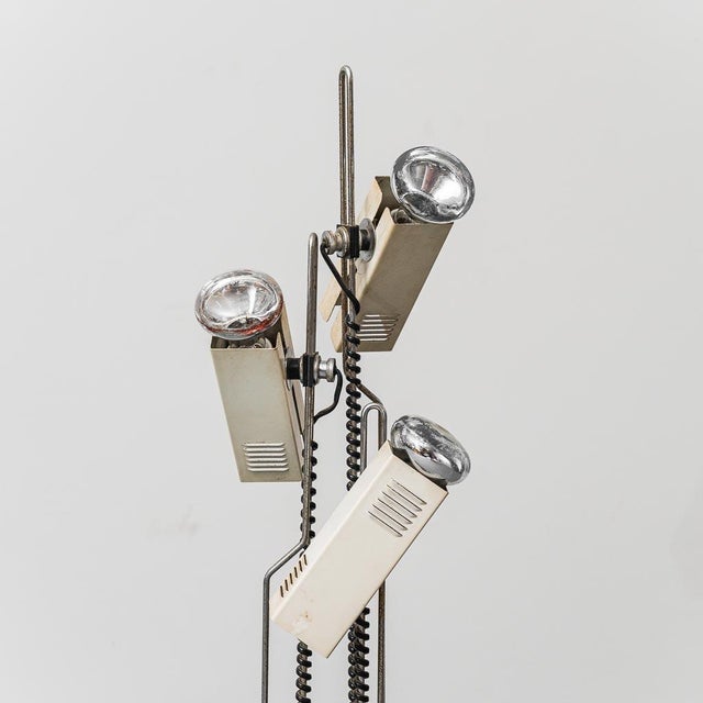 Industrial Floor Lamp with 3 Lights in the style of Joe Colombo, 1970s For Sale - Image 6 of 11