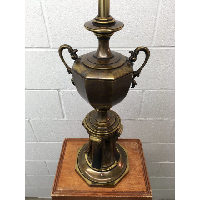 Westwood Lamps Stiffel Style Black Enamel & Bronze Finish Trophy-Urn Lamp For Sale - Image 4 of 13