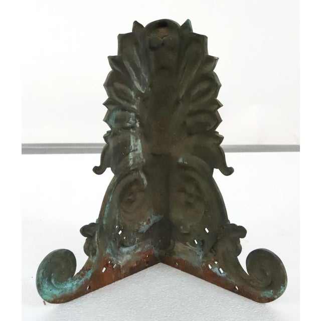 Pair of 13.5 In. Bronze Cartouche Architectural Corner Ornaments For Sale - Image 15 of 15