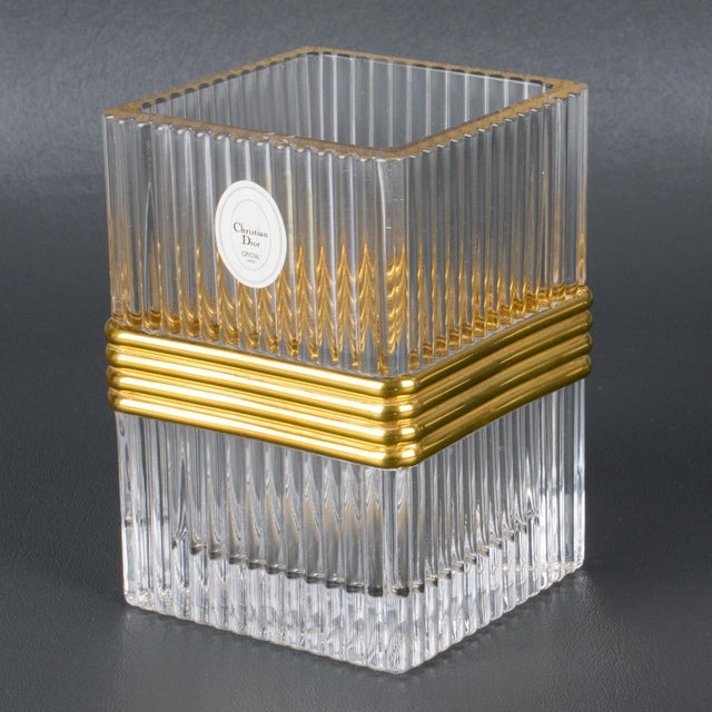 Christian Dior Christian Dior Paris Crystal Desk Accessory Pencil Cup, circa 1990 For Sale - Image 4 of 16