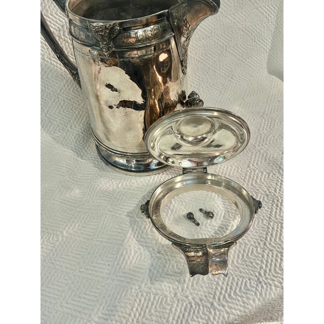 Circa 1880 Reed & Barton Victorian Silverplate Ice Water Pitcher, Patented Design For Sale - Image 15 of 18