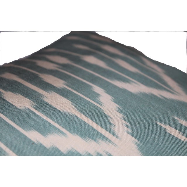 Contemporary Silk Ikat Bohemian Throw Pillow For Sale In Washington DC - Image 6 of 7