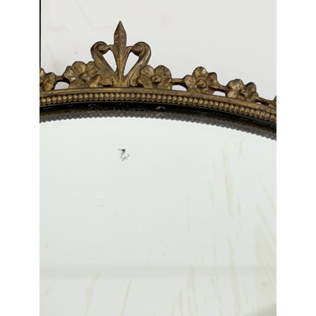 Oval Wall Mirror with Brass Edge in the style of Gio Ponti, 1950s For Sale - Image 9 of 12