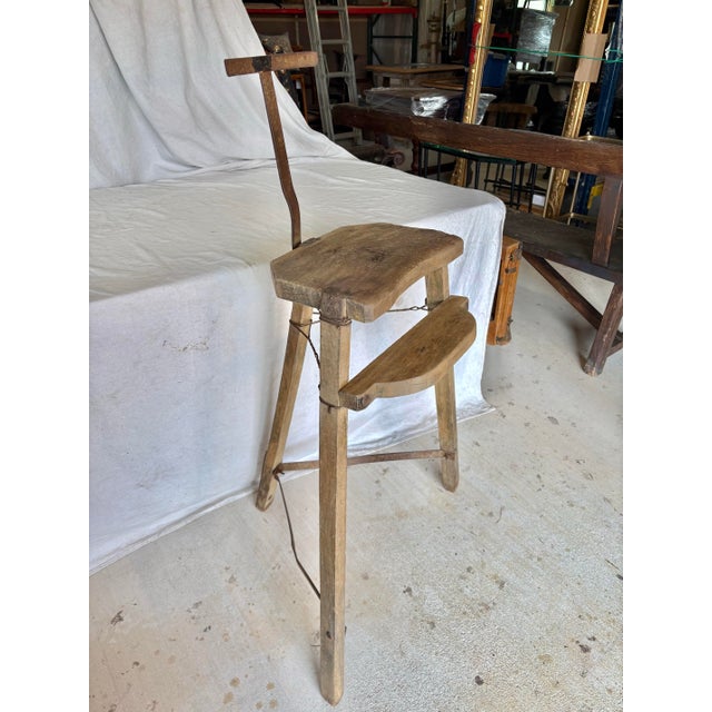 Late 19th Century French Wood and Iron Artist Work Chair For Sale - Image 4 of 13