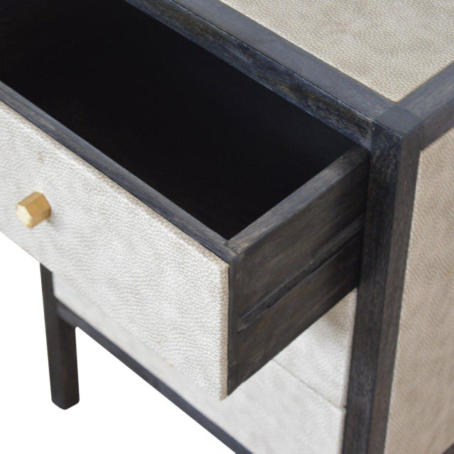 2020s Faux Leather Wrapped Bedside Table For Sale - Image 5 of 8