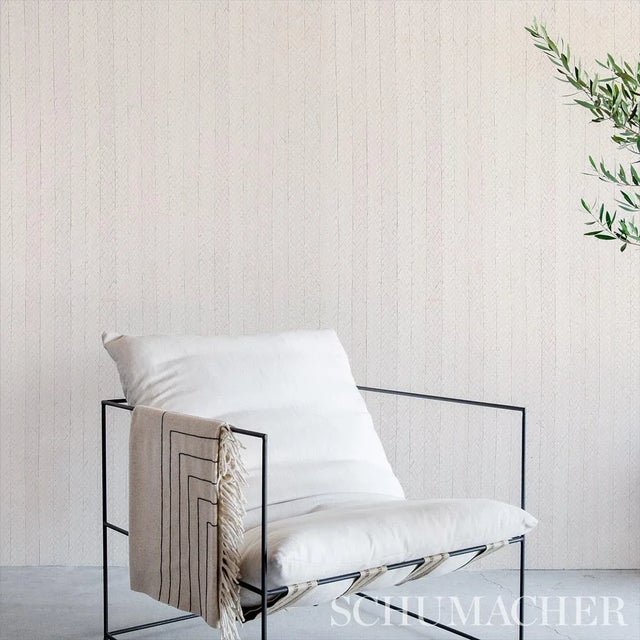 Not Yet Made - Made To Order Sample - Schumacher Braided Buri Wallpaper in Ivory For Sale - Image 5 of 6