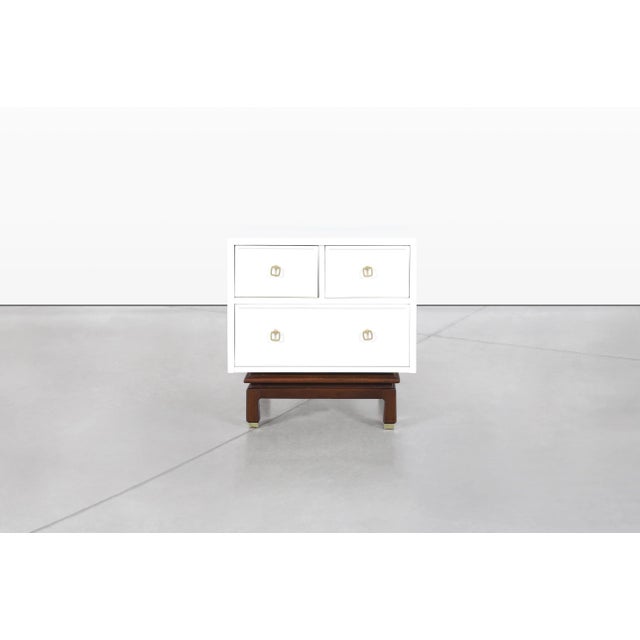 Wood Mid-Century Asian Modern Lacquer Nightstands by American of Martinsville, 1950s For Sale - Image 7 of 13