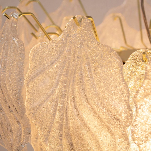 Suspension Chandelier in Murano Glass Leaves Crystal Color, Italy, 1990s For Sale - Image 9 of 12