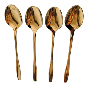 Vintage Rogers Cutlery Co Stainless Gold Tone Iced Tea Spoons