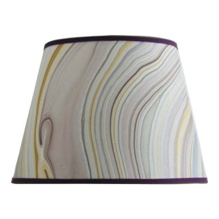 Mauve and Gold Marbled Paper Lampshade - 8” x 12” x 8.75” For Sale